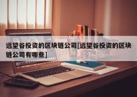 远望谷投资的区块链公司[远望谷投资的区块链公司有哪些]